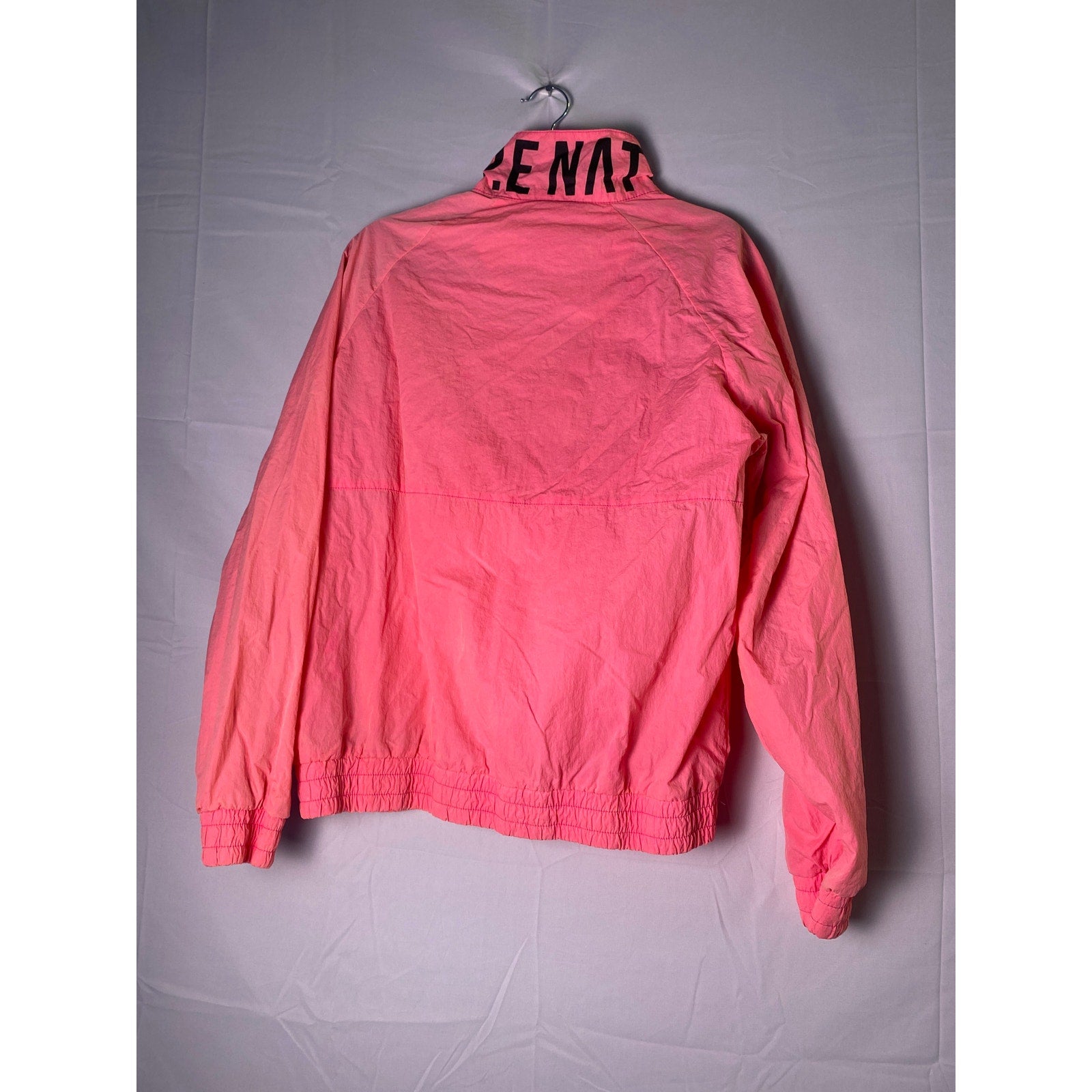 PE. Nation "Run About" Pink Windbreaker Jacket w/ Kangaroo Pocket 1/4 Zip Small