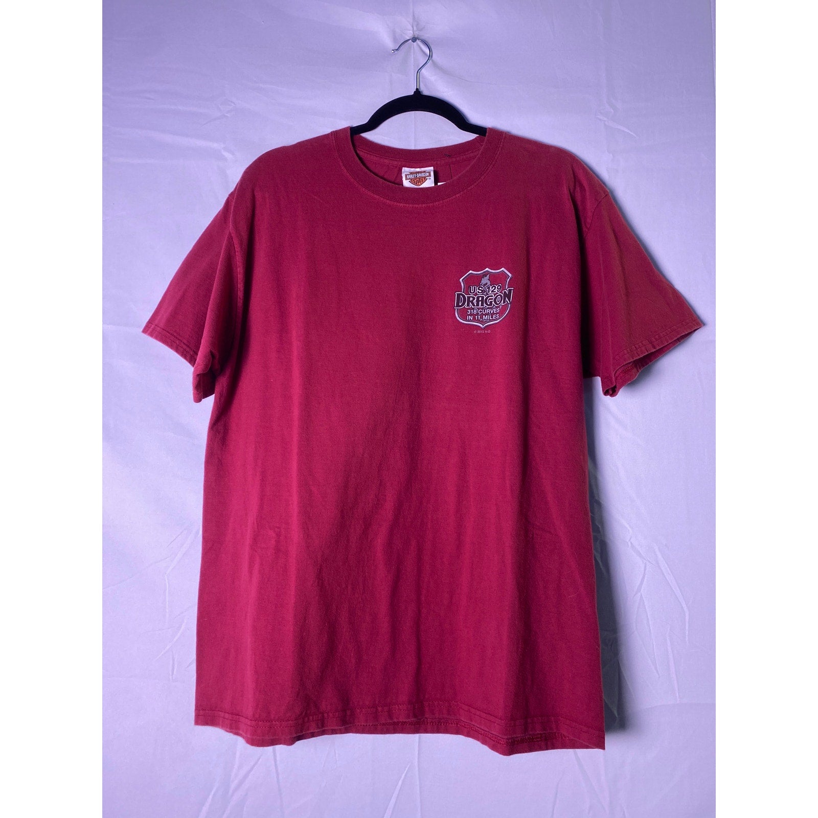 Harley Davidson U.S. 129  DRAGON Tallassee, Tennessee Red Shirt Adult Size Large