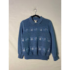80s blue collared crewneck