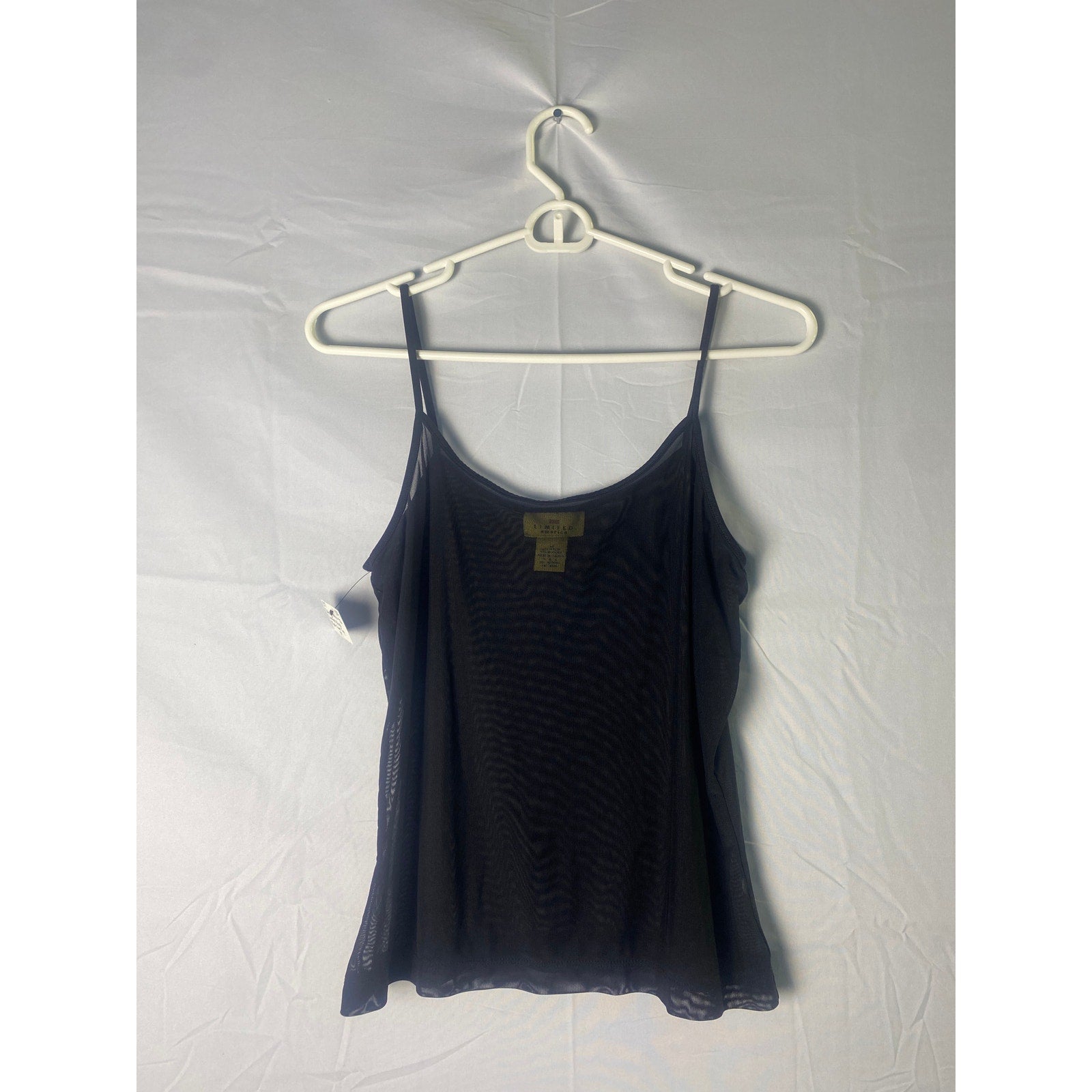 Vintage 90s Y2k Limited Black Mesh Cami Top Women's Size Medium