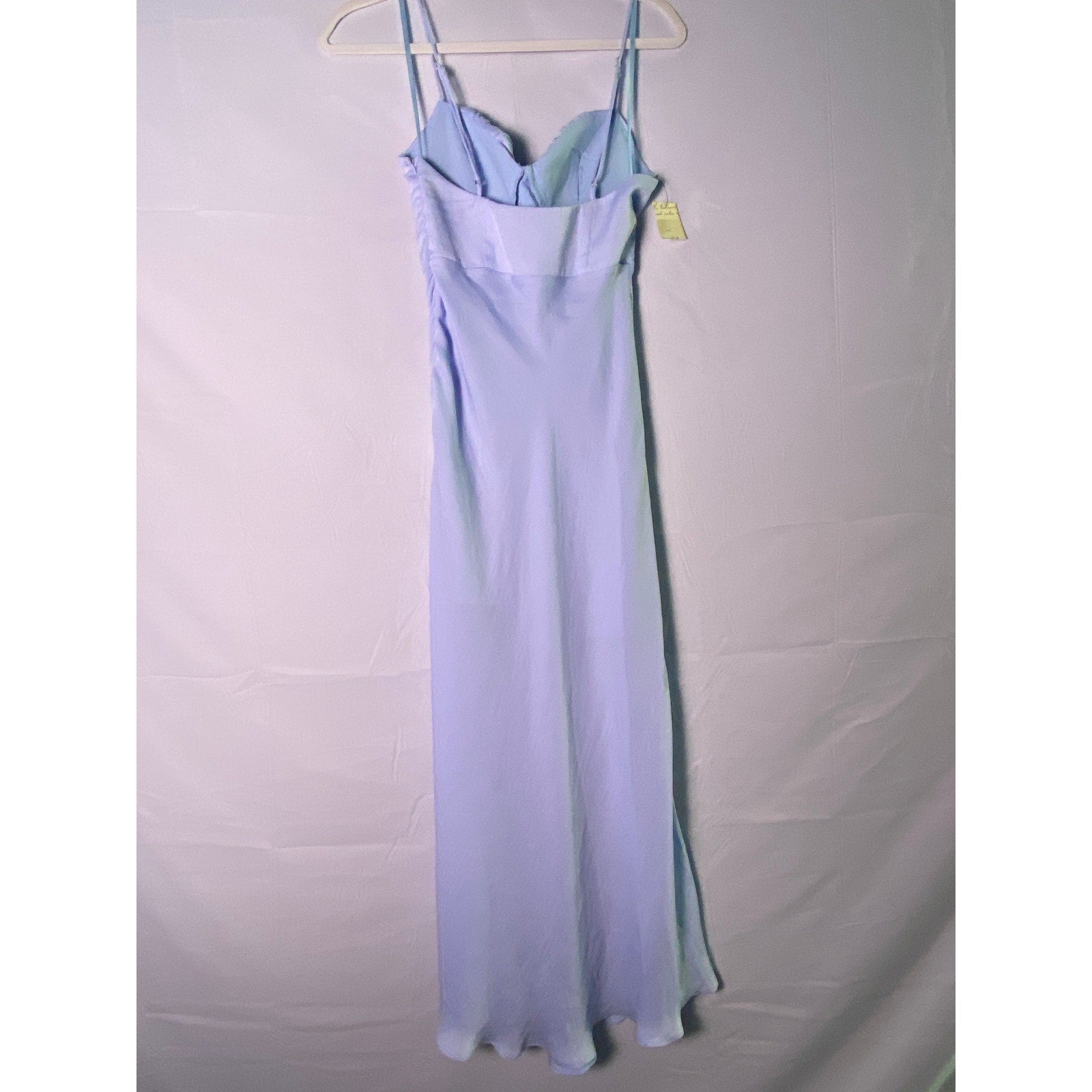 Here Comes the Sun Baby Blue Silky Satin Babydoll Slip Sundress Women's Small