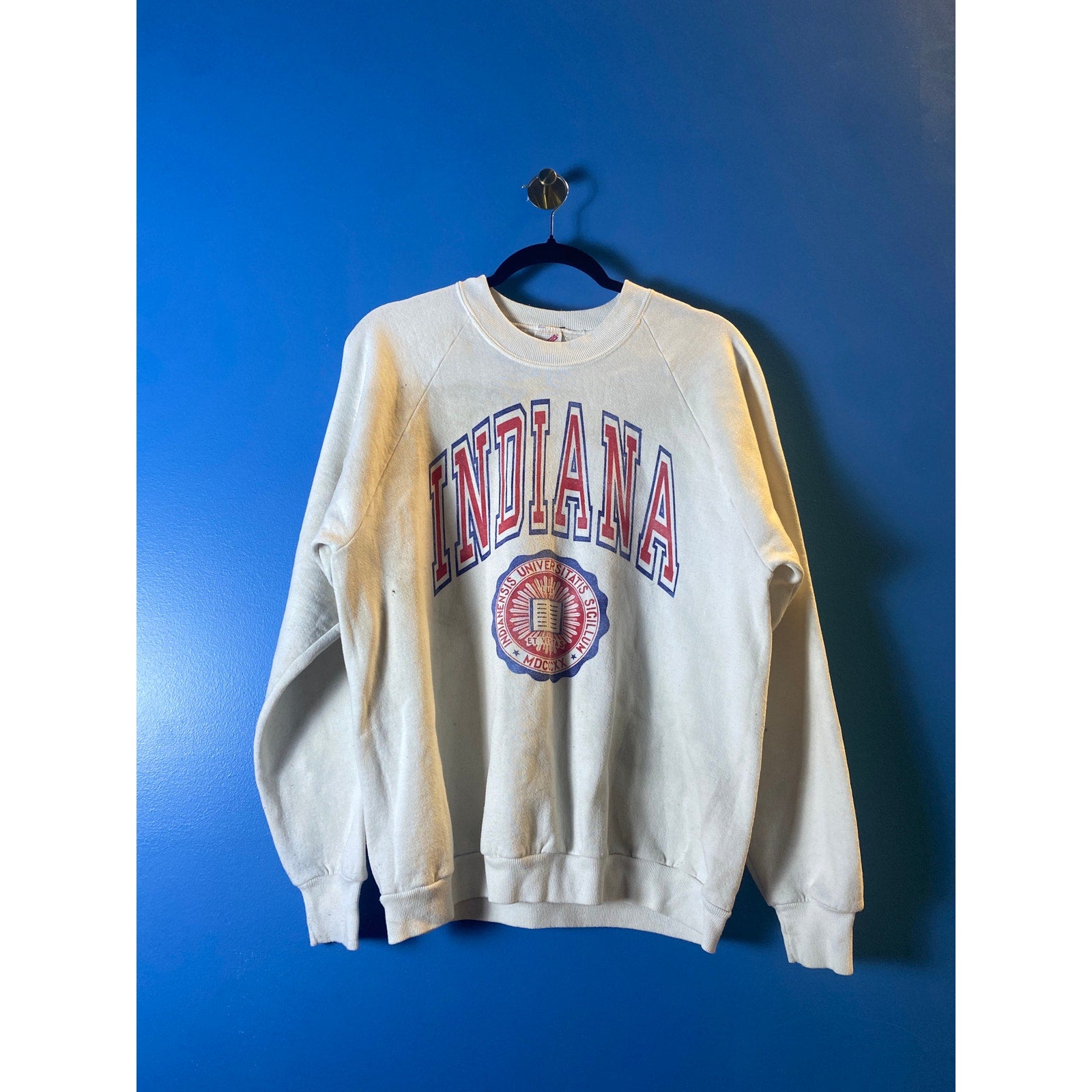 Vintage 90s Jerzees IU INDIANA Crew Neck Sweatshirt Pullover Men's Size XL
