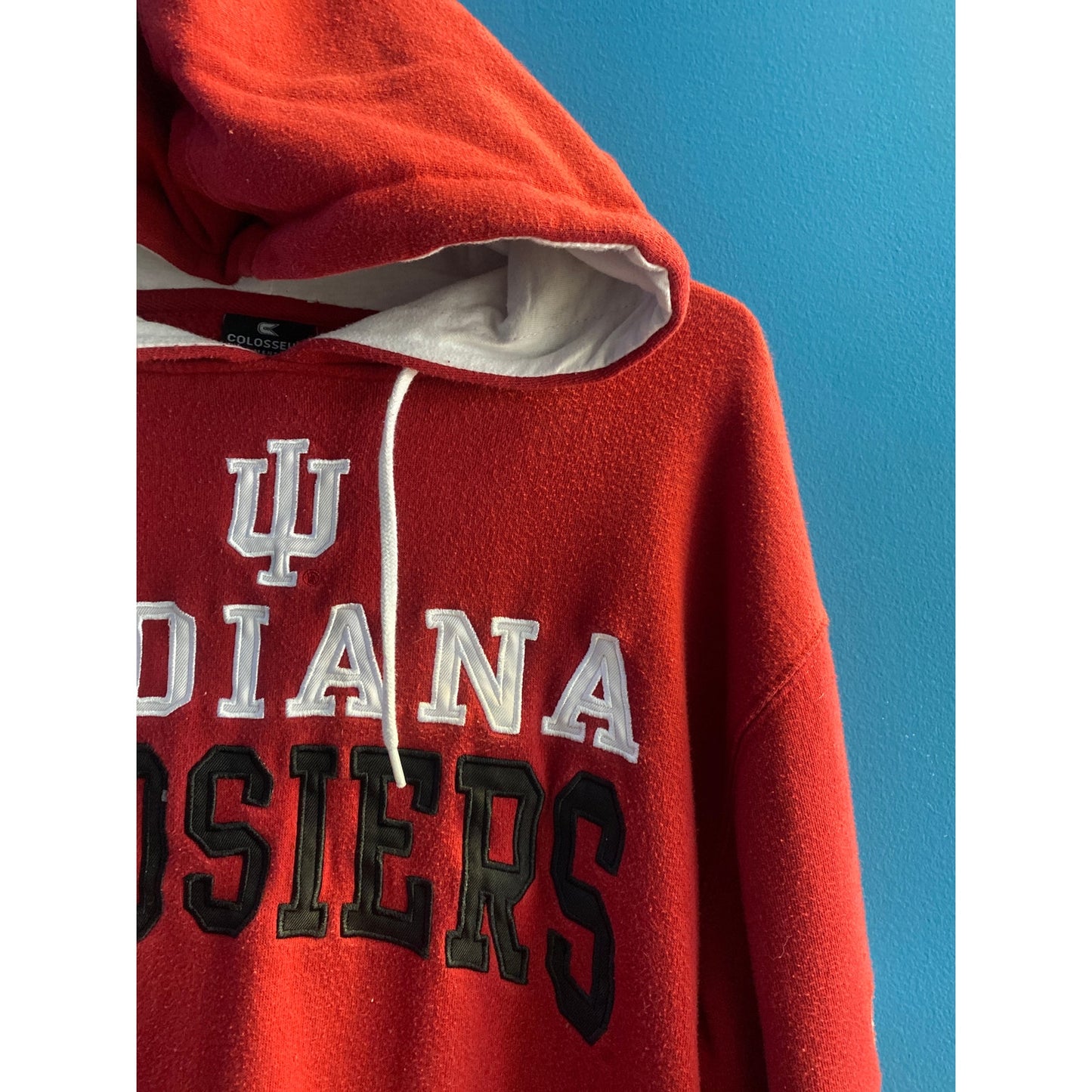 Y2K Colosseum IU Indiana Hoosiers Logo Embroidered Red Pullover Hoodie Men's M