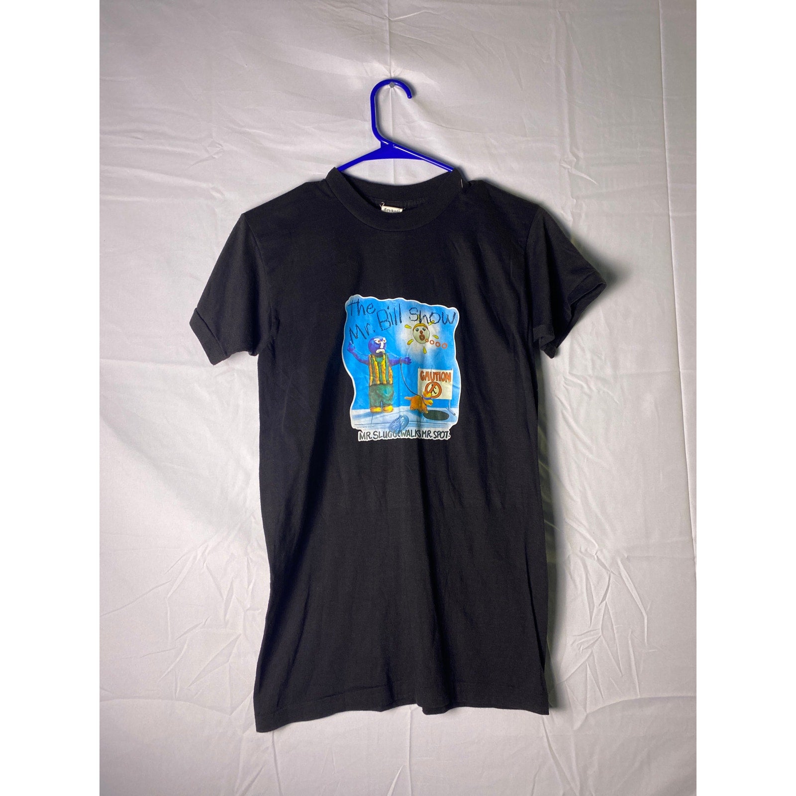 Vintage The Mr Bill Show Short Sleeve Crew Neck Mr Sluggo Black Shirt Medium