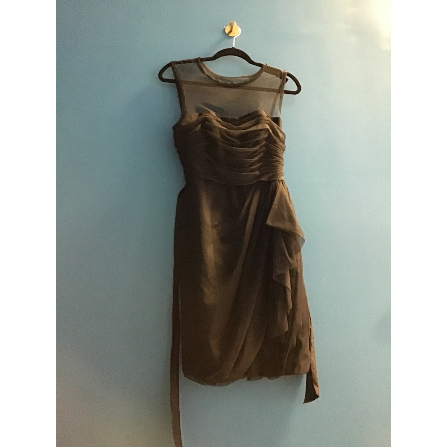 White by Vera Wang Black Mesh Bubble Hem Tulle Cocktail Dress Women's Size 8