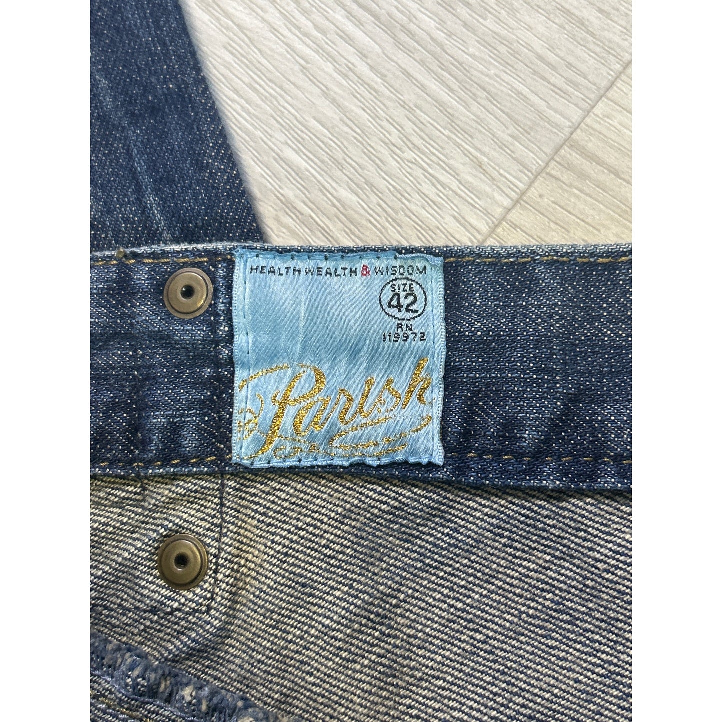 Y2K Parish Studded Jeans Straight Leg Medium Wash 5-Pockets Men's Size 42