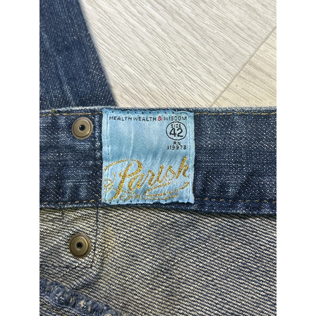 Y2K Parish Studded Jeans Straight Leg Medium Wash 5-Pockets Men's Size 42
