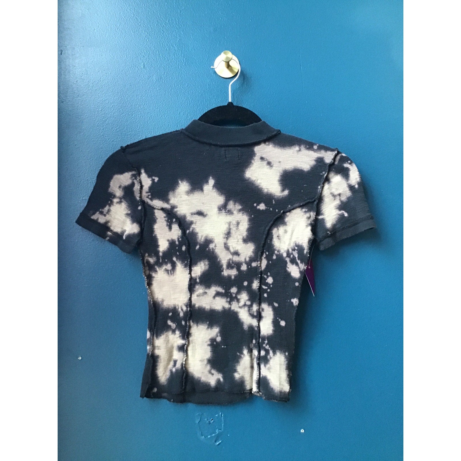 Urban Outfitters BDG Katie Seamed Baby Tee Black Mock Neck Knit Top Women's XS