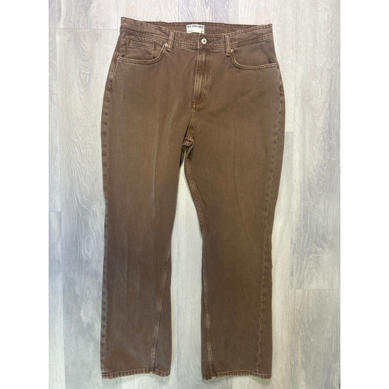 We The Free Dark Brown Straight Leg Jeans 5-Pockets Women's Size 33