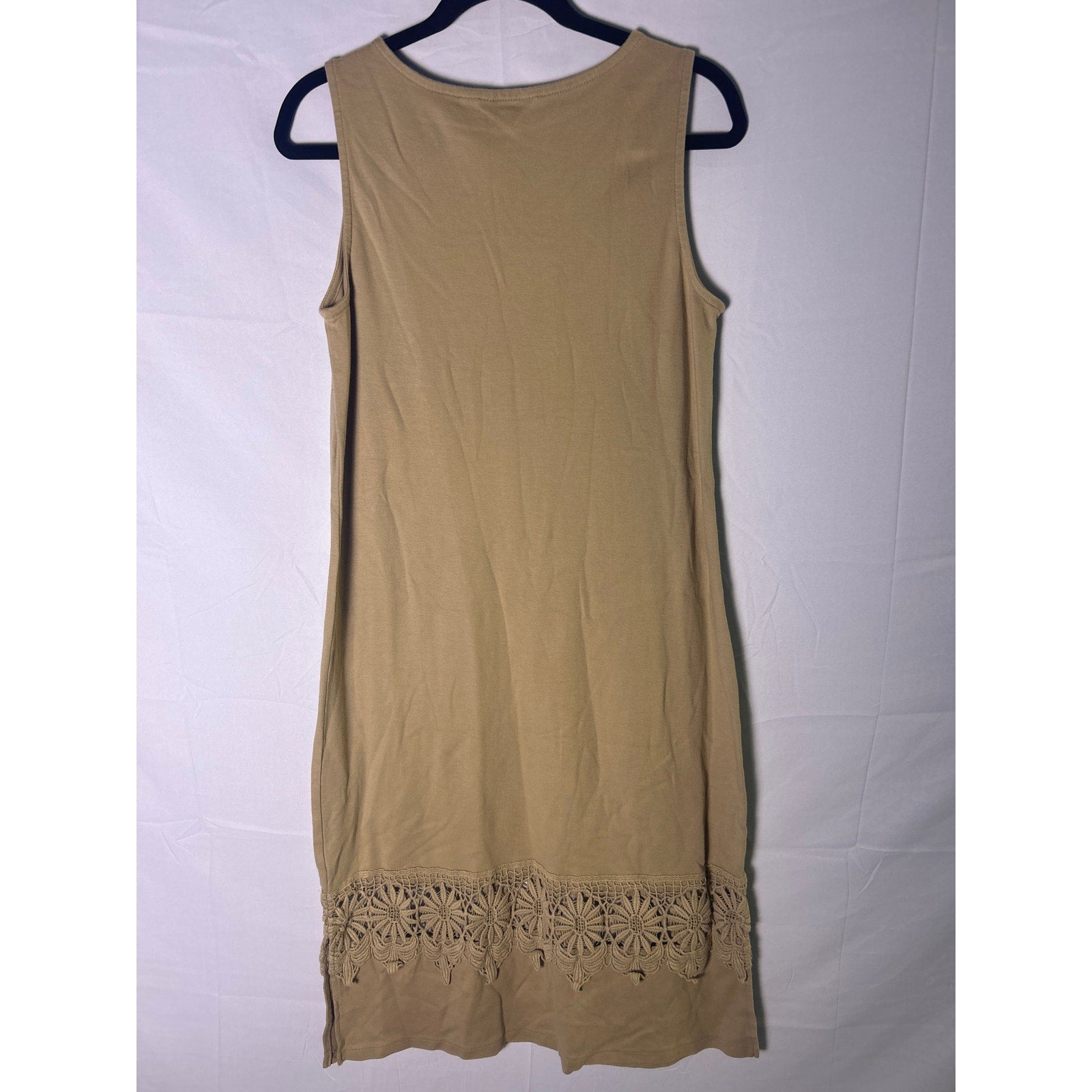 Liz Claiborne Tan Midi Sheath Dress Sleeveless Women's Size Medium