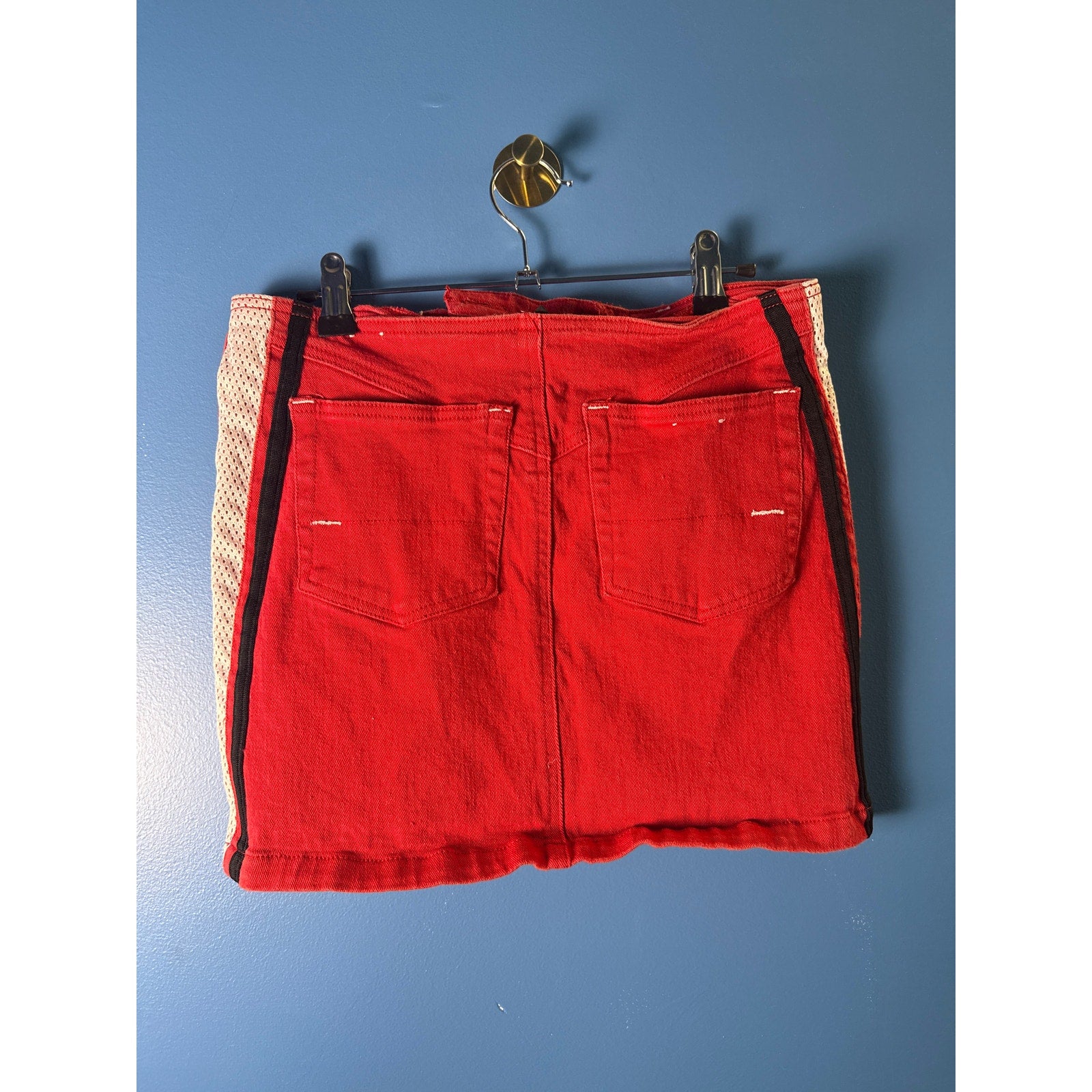 Southpole Boxing Mini Skirt Black Red White Lace Up Women's Junior Size 7