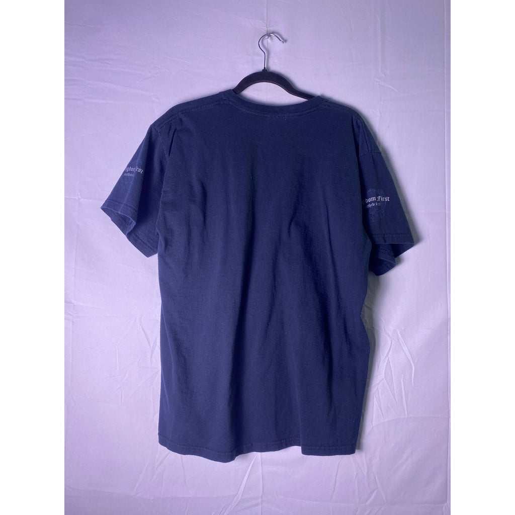 Gildan Kingdom First Matthew 6:33 Verse Angel Wings Tee Blue Shirt Men's Large