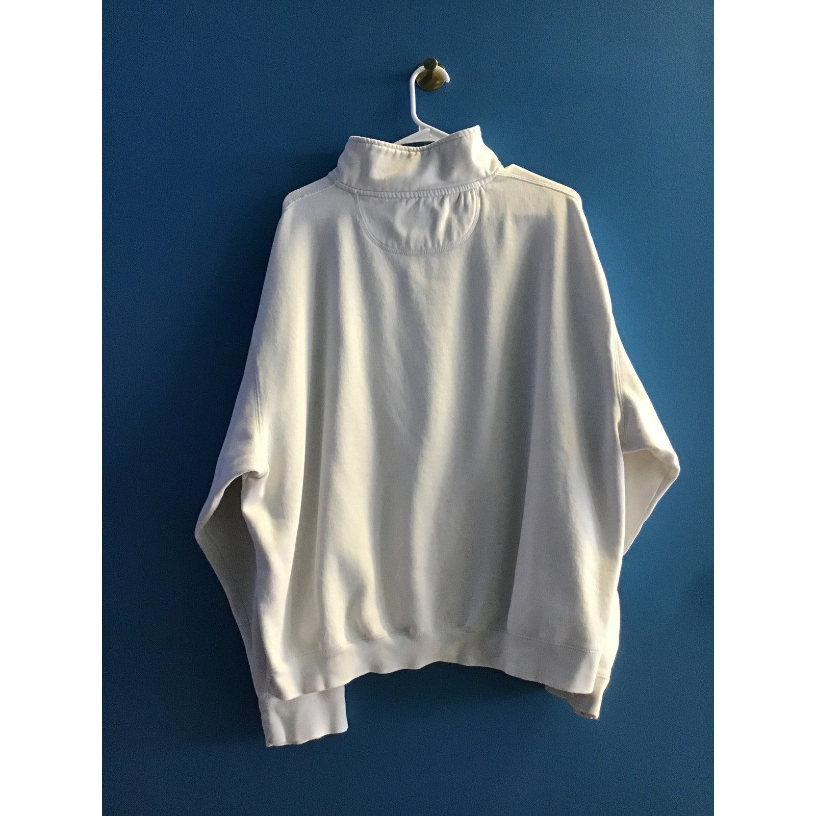 JanSport INDIANA Quarter Zip Up Pullover White Sweatshirt Men's Size Large