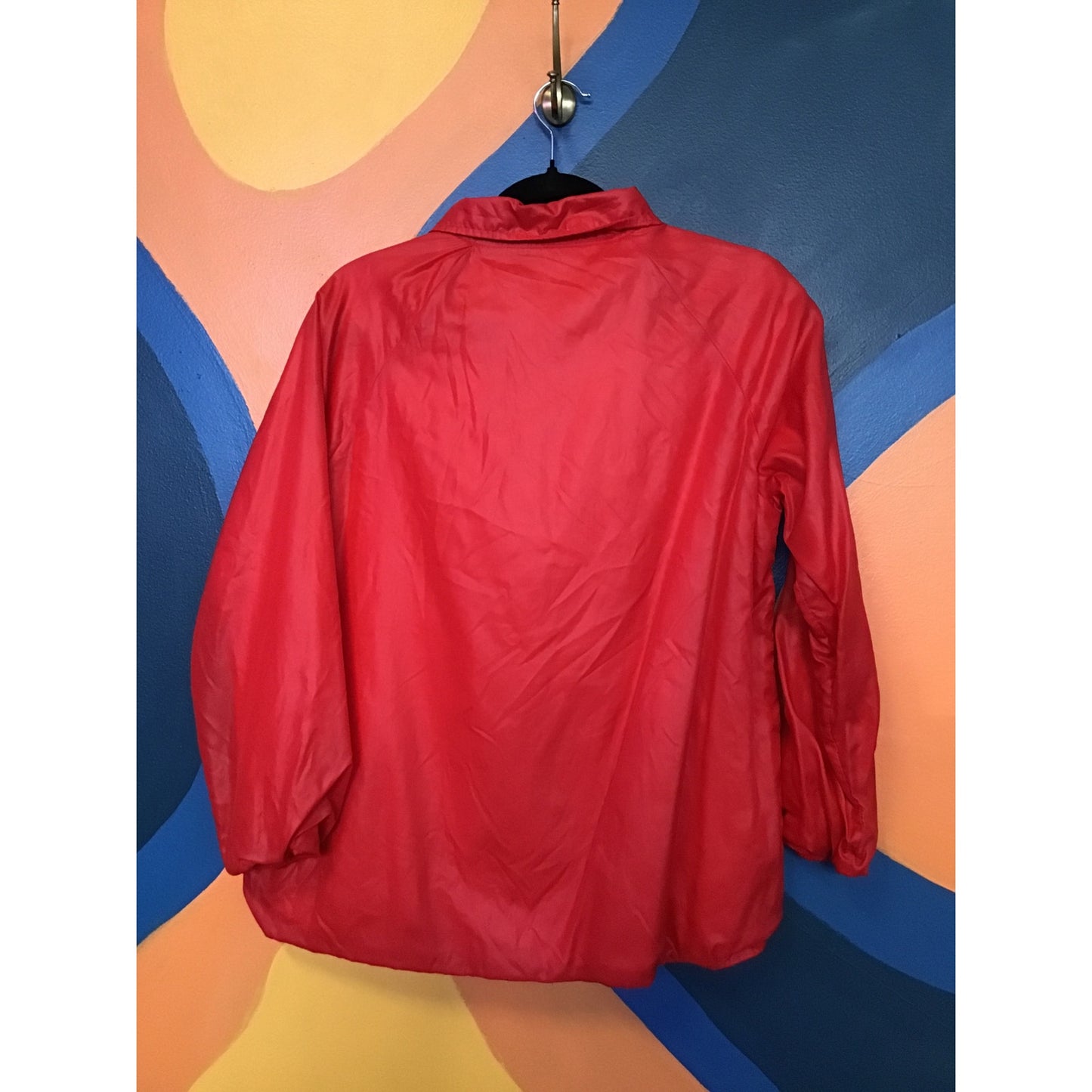Vintage Windy Weather 1981 Daytona Races Red Button Up Puffer Jacket Women Large