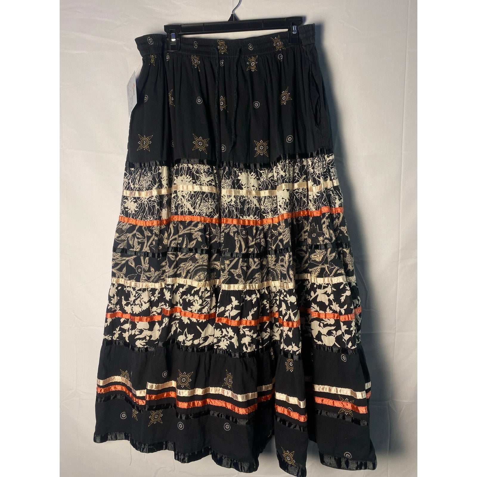 Vintage 90s Original Anthony Botanical Printed Maxi Skirt Western Pull On XL