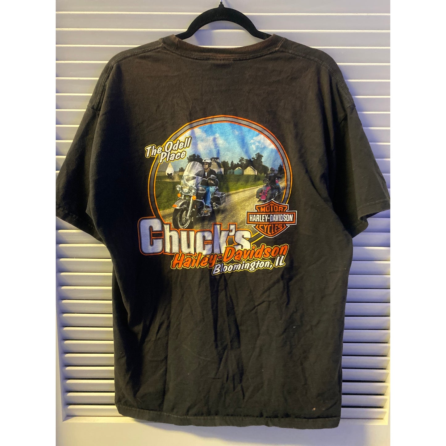 Vintage Chuck's Harley Davidson Bloomington, IL 40TH Anniversary Shirt Men's XL