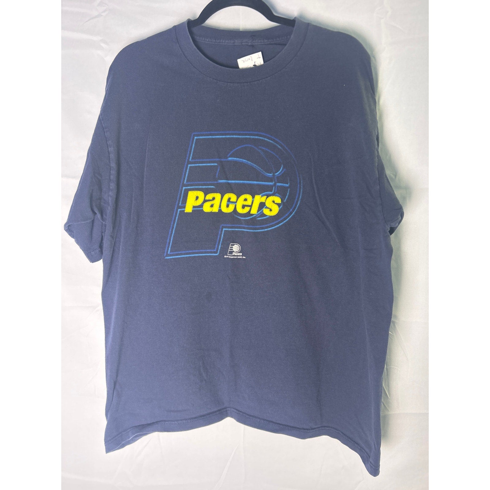 NBA Basketball Blue Indiana Pacers Print Crew Neck T-shirt Men's Size Large