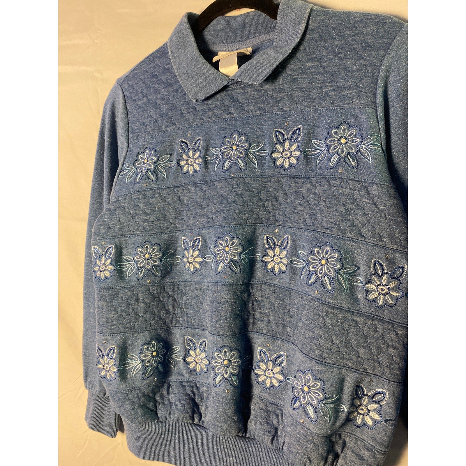 80s blue collared crewneck