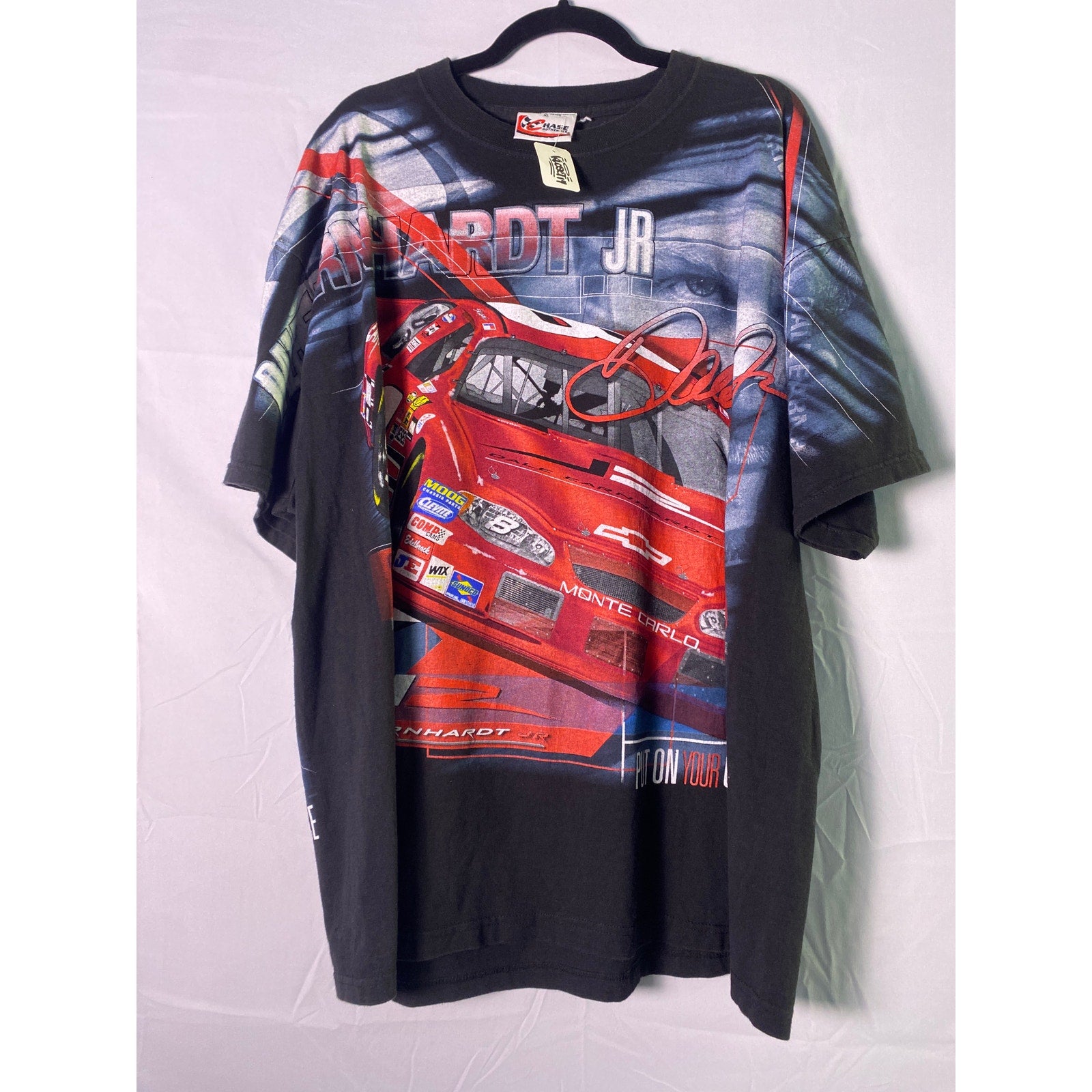 Chase Authentics Dale Earnhardt Jr Put On Your Game Face All Over Shirt Men's XL