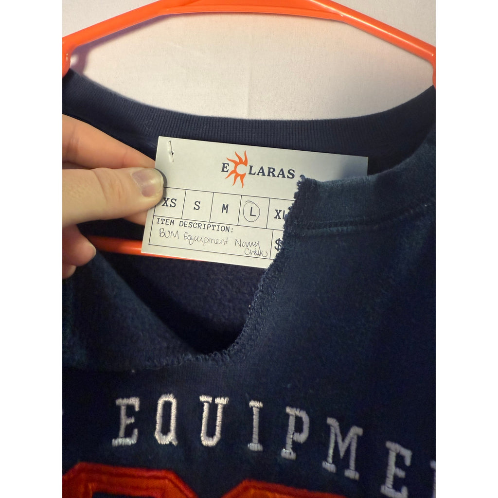 Vintage B.U.M. #86 Equipment Embroidered Blue Crewneck Women’s Size Large