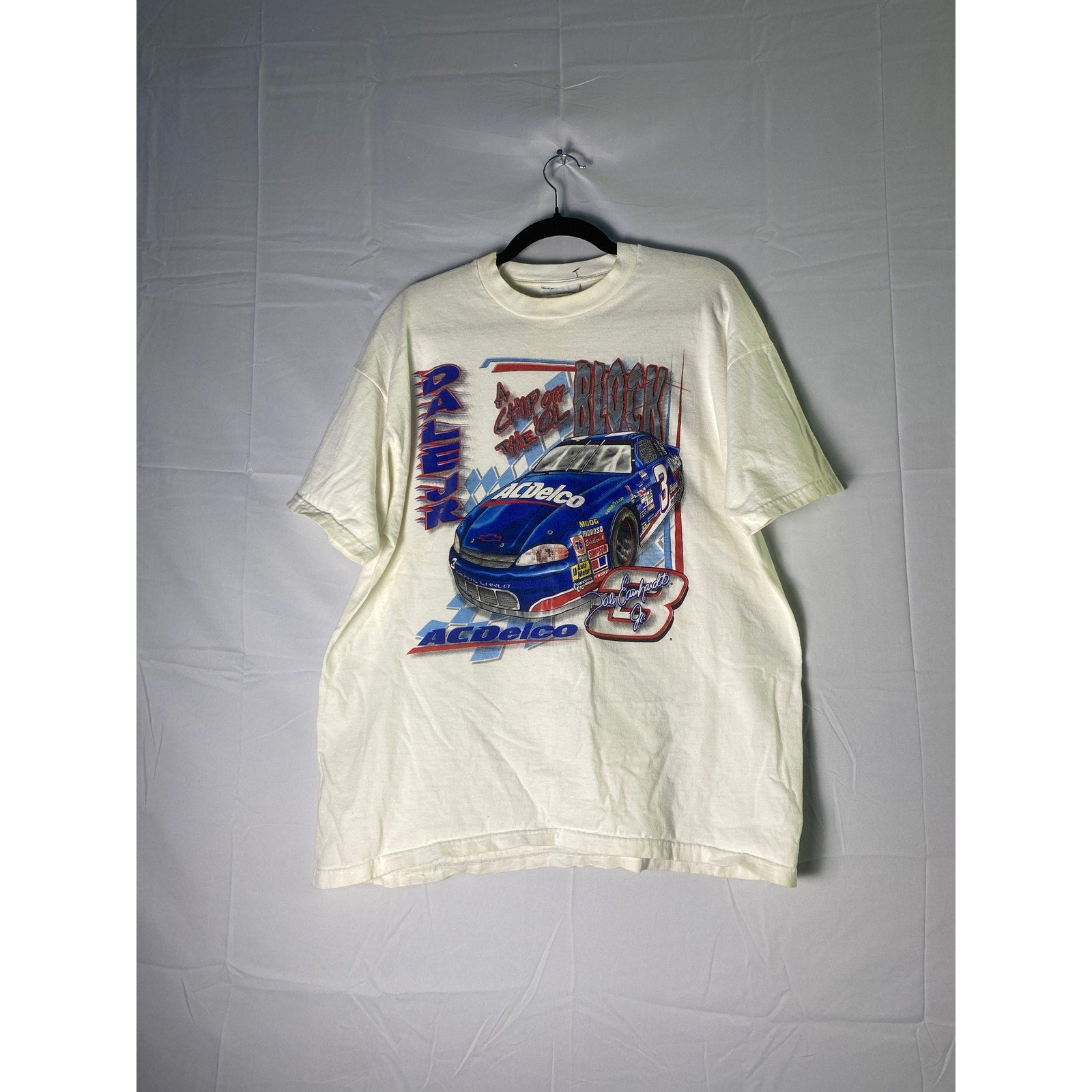 Vintage Dale Earnhardt Jr Chip Off The Block Nascar White Racing T-shirt Size XL
