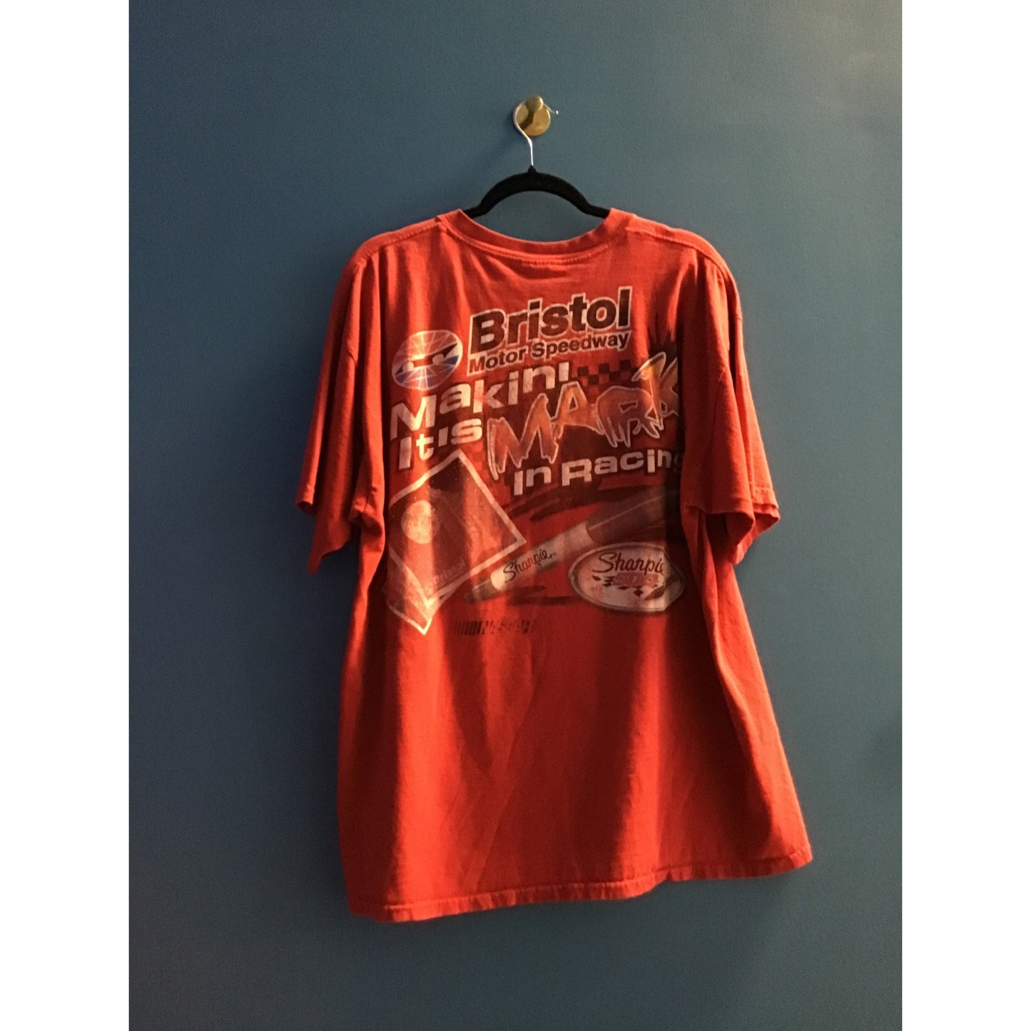 Vintage Y2K Gildan Bristol Sharpie 500 Shirt Nascar Racing Motor Speedway Car XL