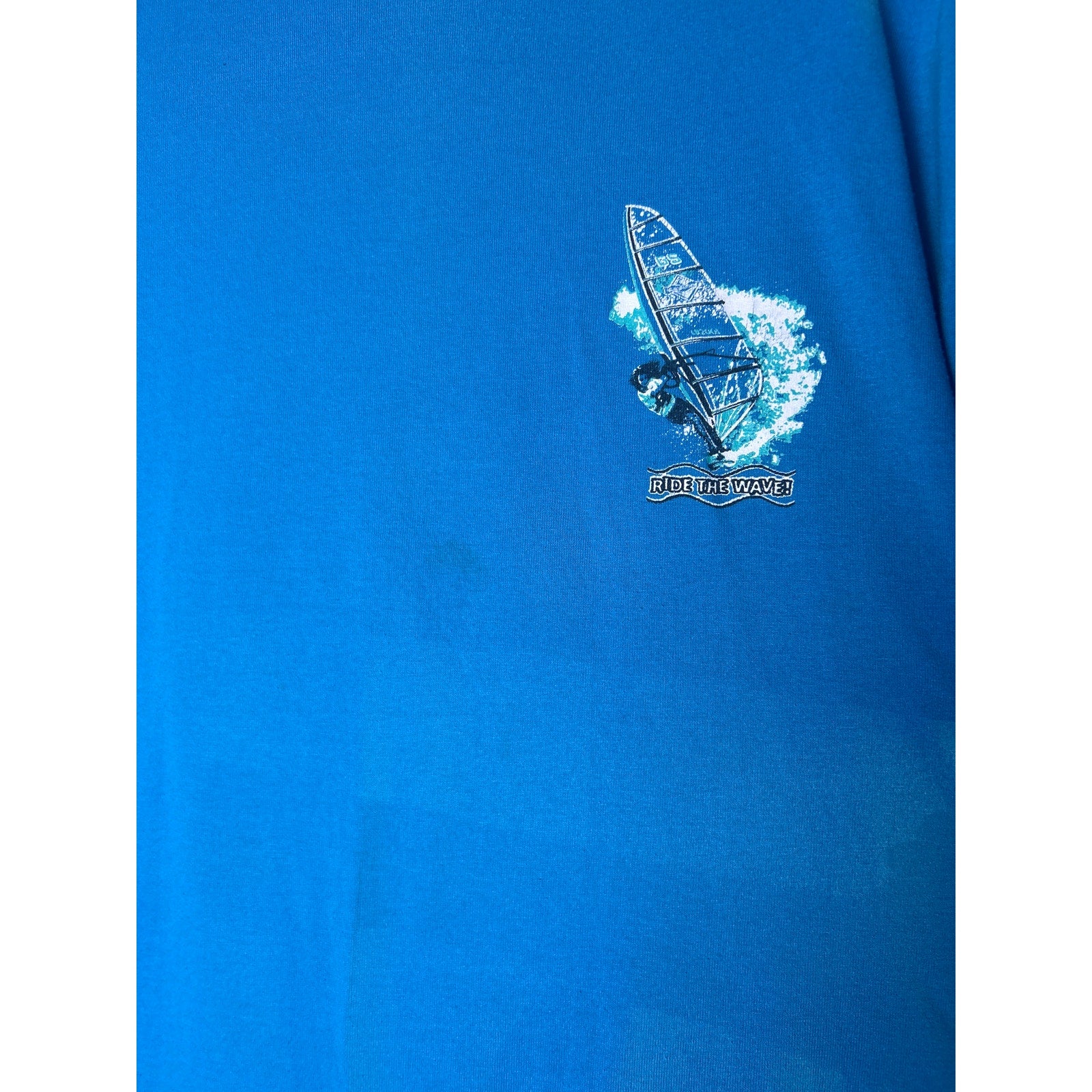 Ride The Wave 2001 Windsurf Tee Blue Shirt Crewneck Men's Size XL