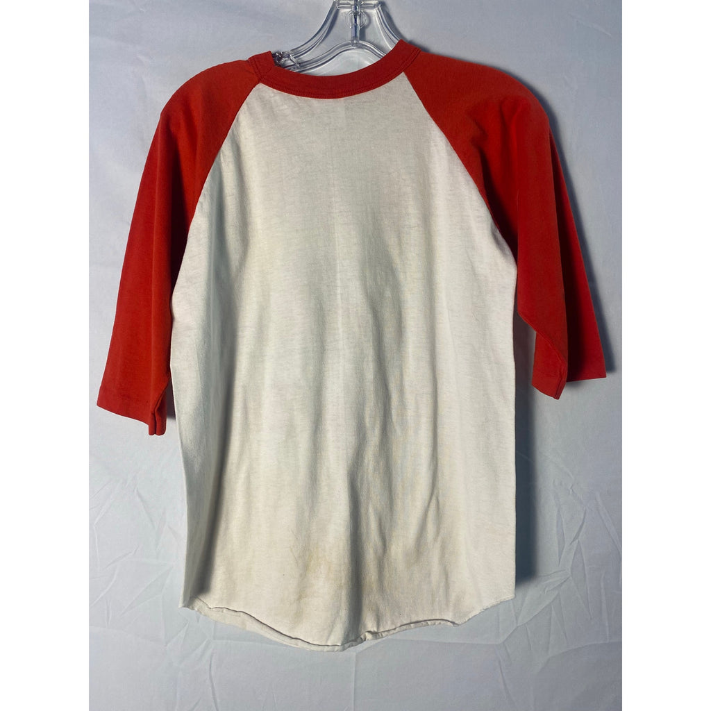 Vintage 80s IU Indiana Hoosier Shoes White Red Baseball Tee Men's Size Medium