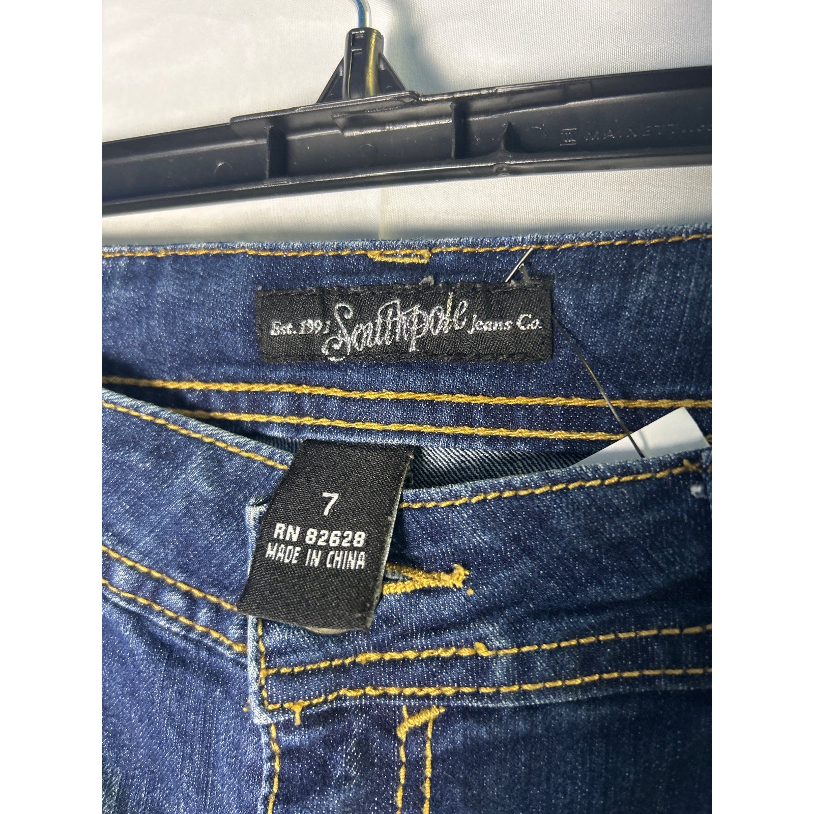 Southpole Embellished Beads Skinny Blue Denim Jeans Dark Wash Junior Size 7
