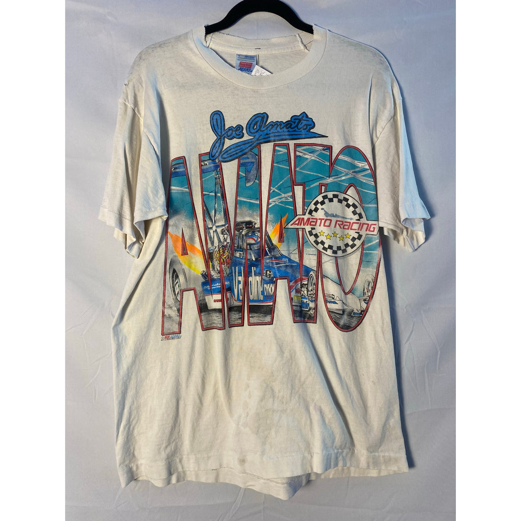 Sport Service Joe Amato Racing White Graphic Shirt Crewneck Men's Size Large