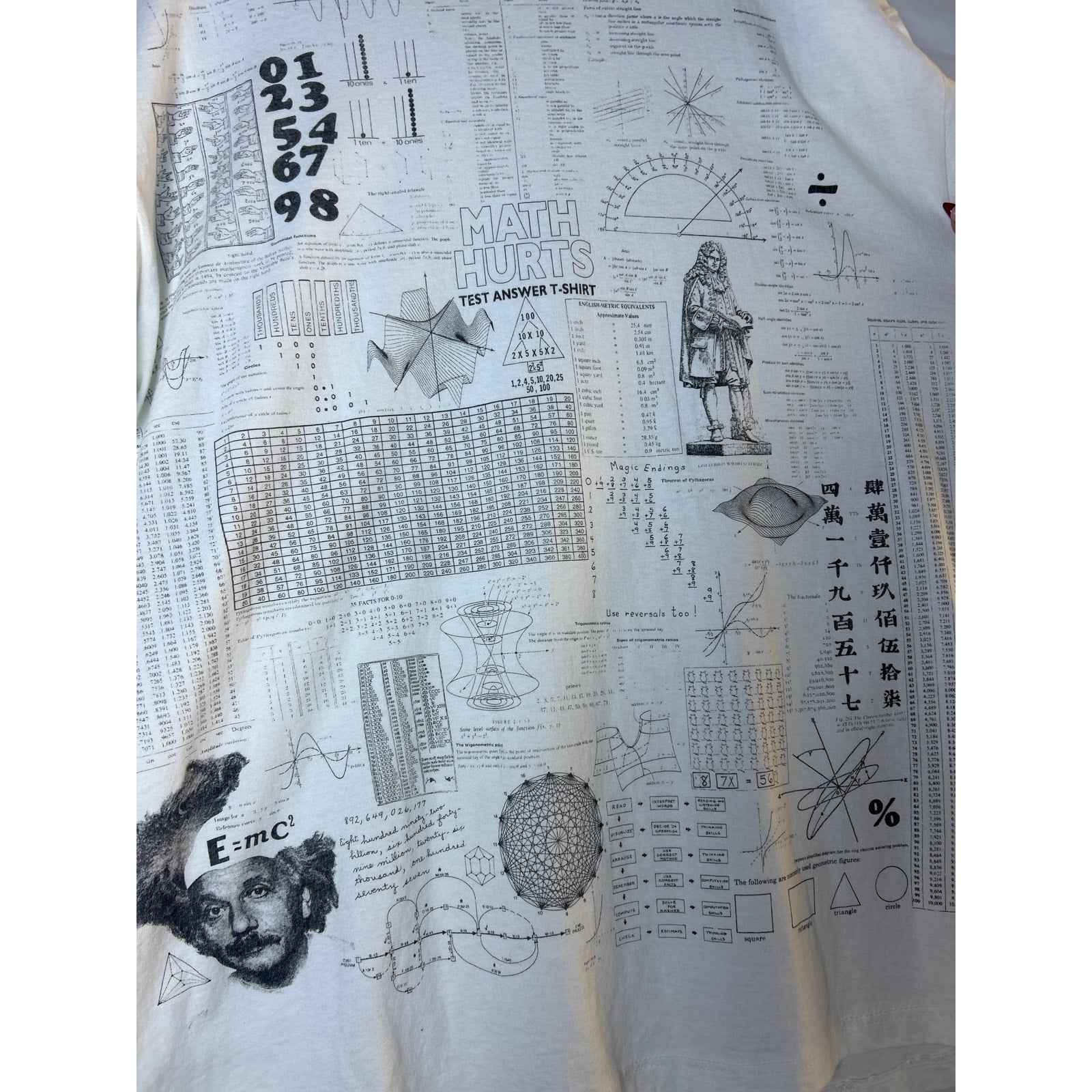 SOFFE Math Hurts Test Answer Short Sleeve White Black T-shirt Size XL