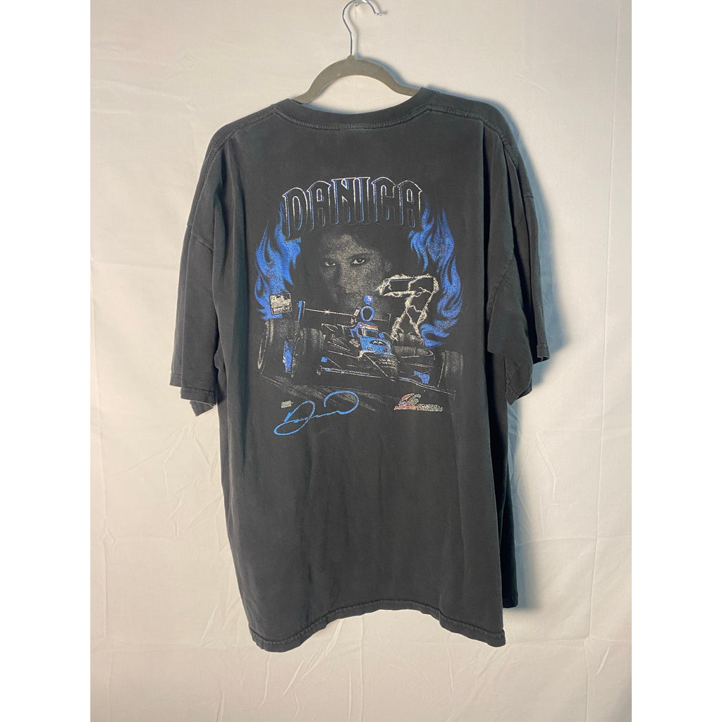 Danica Patrick w/ Race Car Graphic Print Black T-Shirt Crewneck Men's Size 3XL&nbsp;