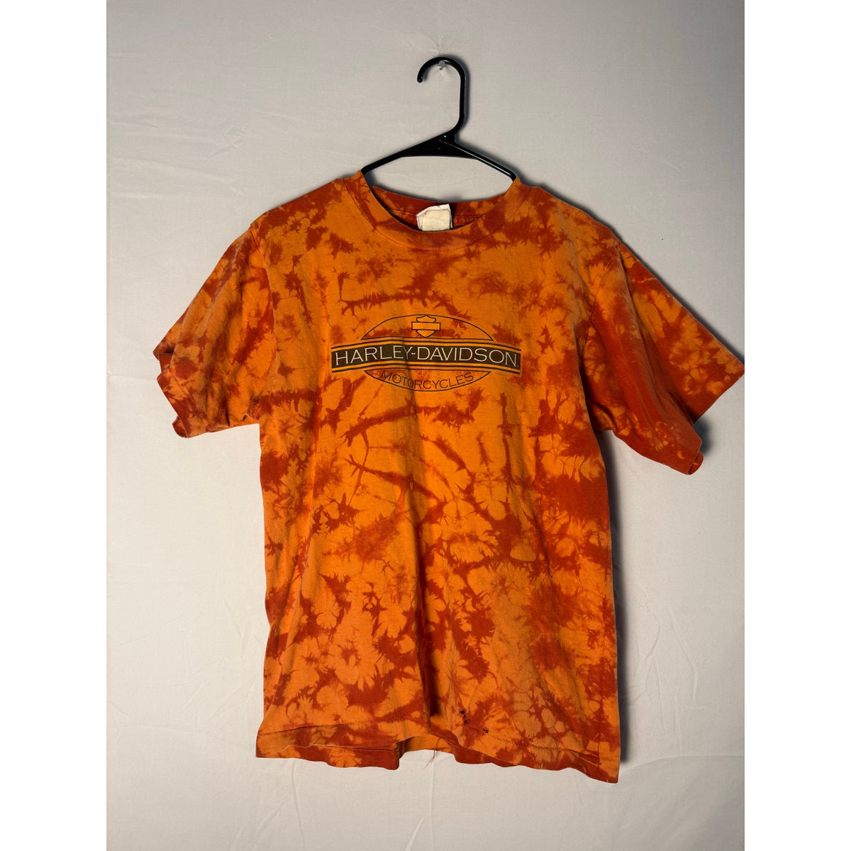 Harley Davidson Lafayette, Indiana Orange Tie Dye T-shirt Men's Size Medium