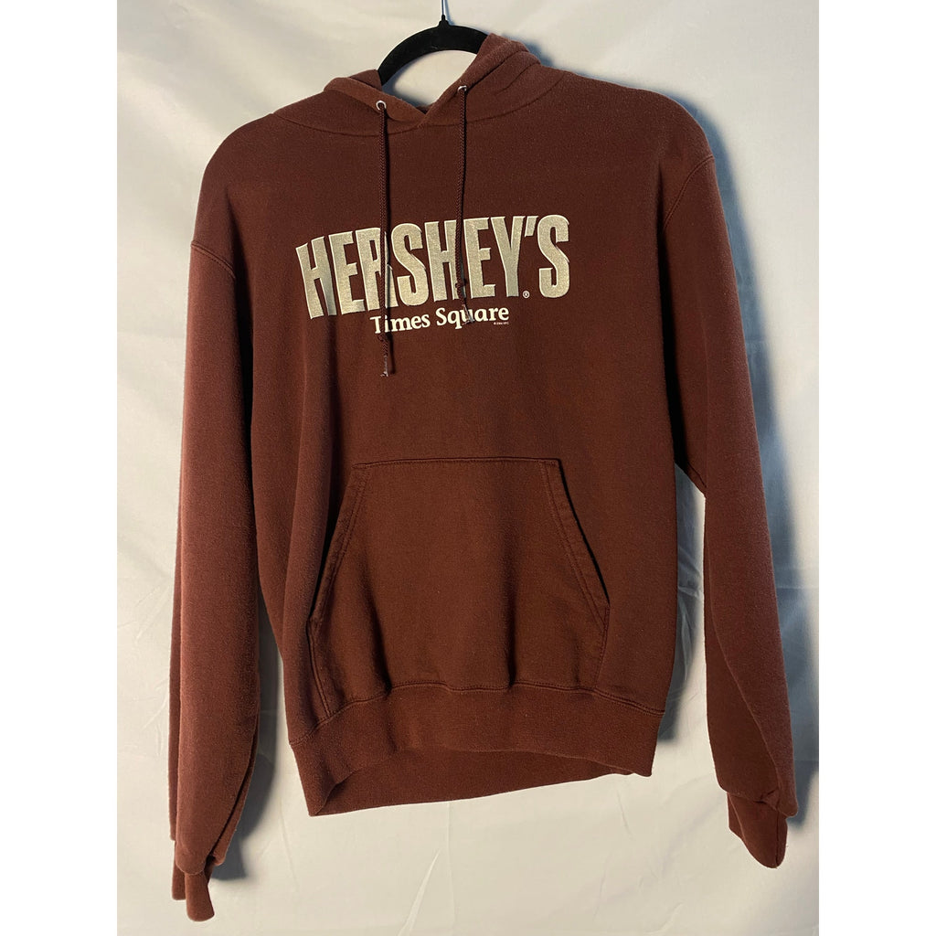 Hersheys Times Square Brown Pullover Hoodie Sweatshirt Men's Small Drawstring