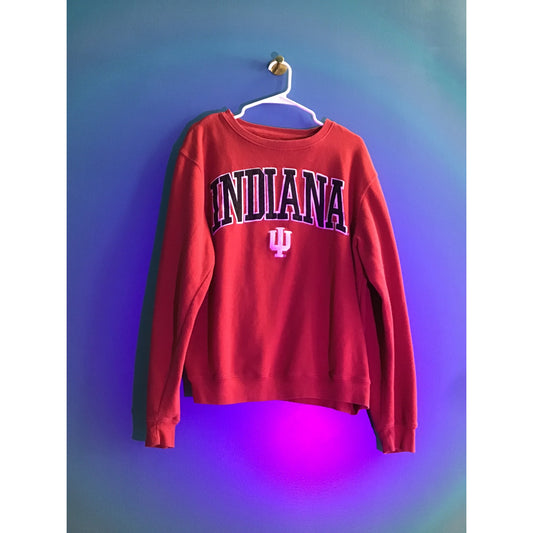 Y2K J America INDIANA Embroidered Crew Neck Pullover Sweatshirt Women's Large