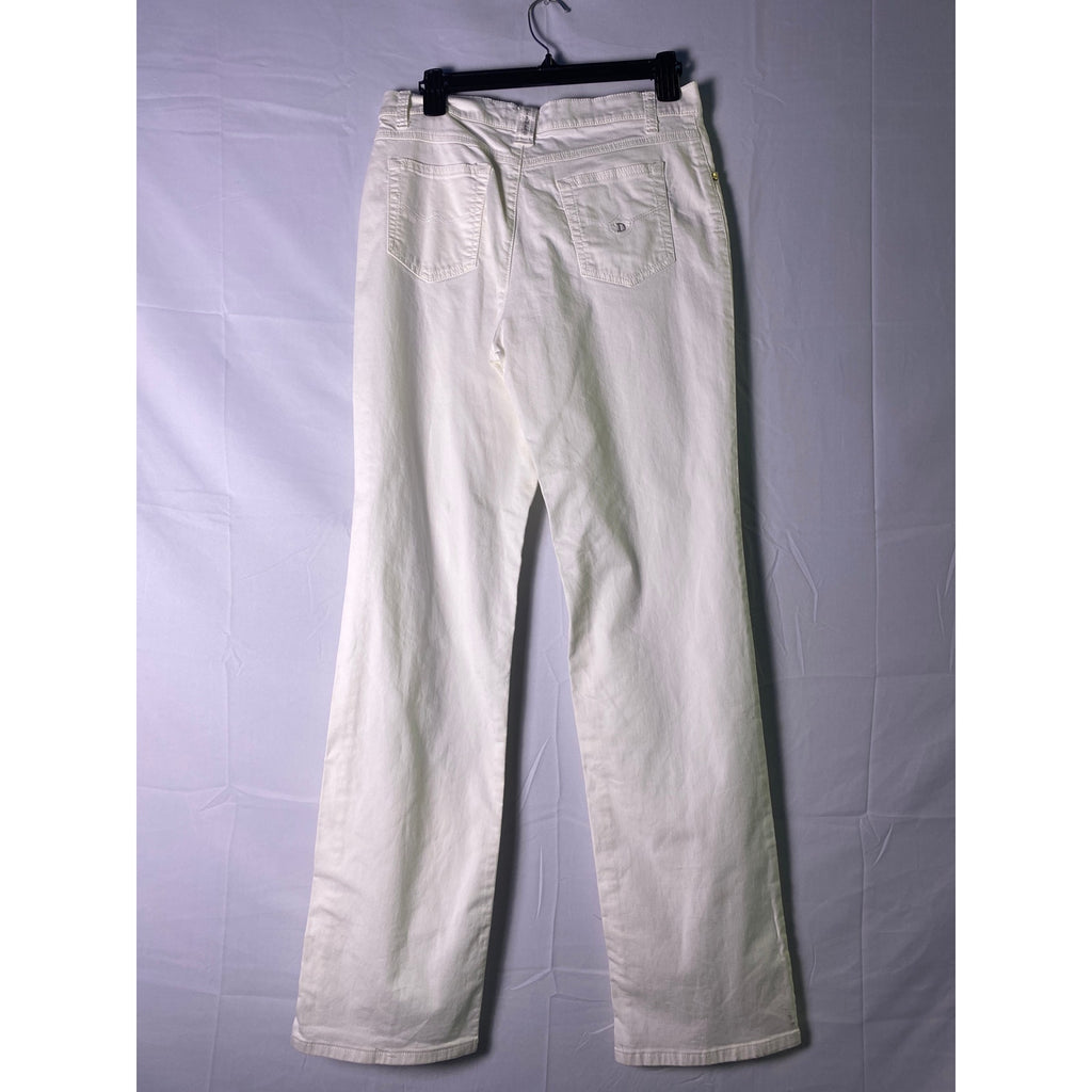 Dismero White Straight Leg Denim Jeans Light Wash Pockets Women's Size 32