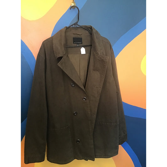 Banana Republic Double-Breasted Brown Jean Jacket Coat Men's Size XL