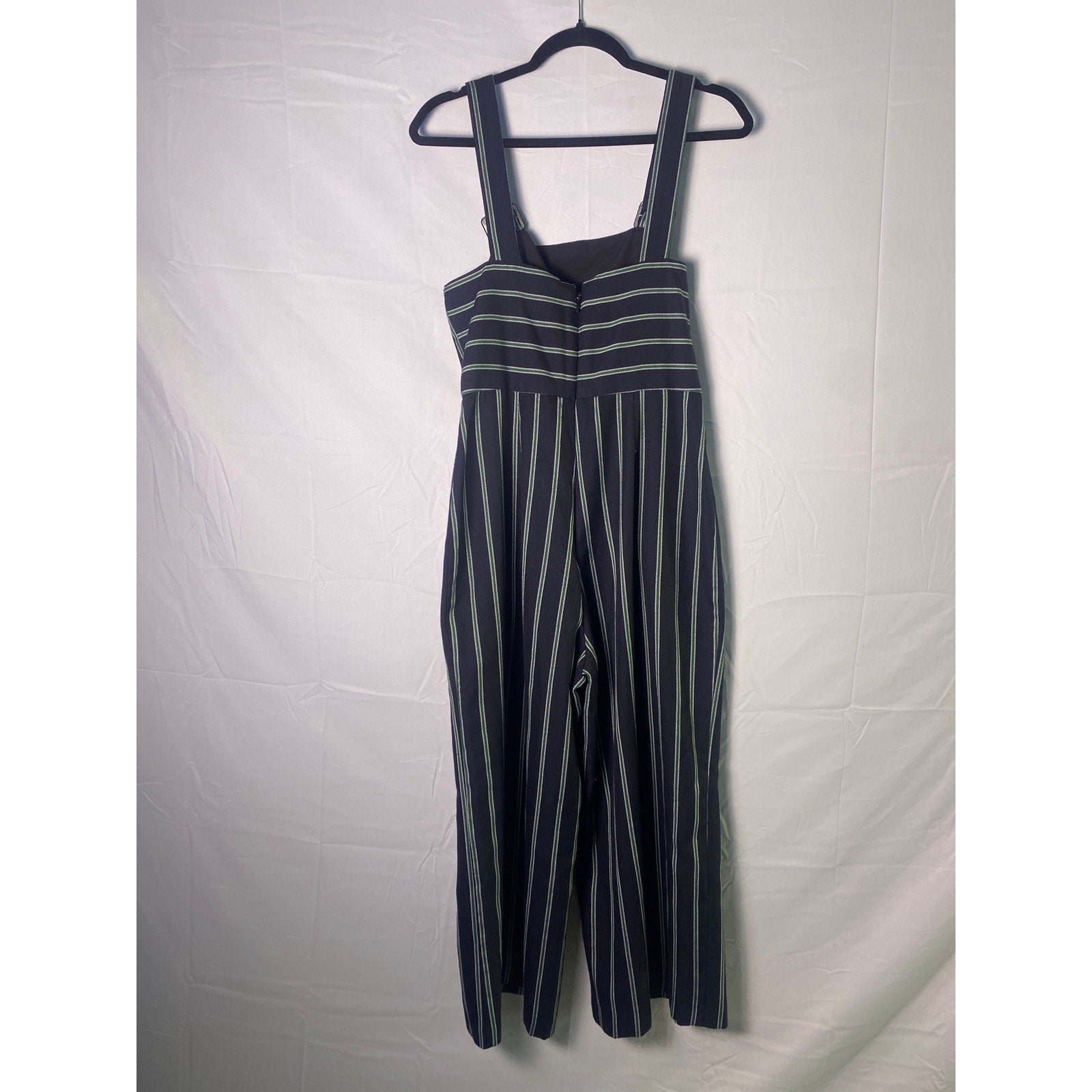 BCBGeneration Dark Navy Green Buckle Strap Wide Leg Jumpsuit Women's Size 6