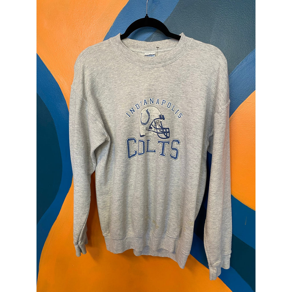Gildan NFL Indianapolis Colts Logo Print Crew Neck Gray Sweatshirt Men's Size M