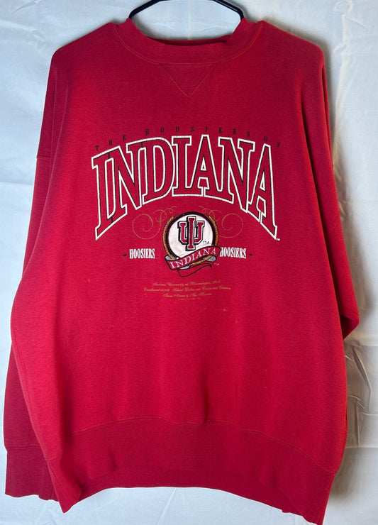 Midwest Embroidery IU INDIANA Hoosiers Crew Neck Red Sweatshirt Women's Size XL