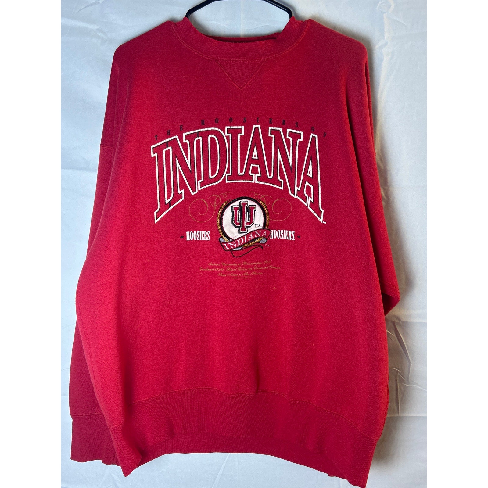 Midwest Embroidery IU INDIANA Hoosiers Crew Neck Red Sweatshirt Women's Size XL