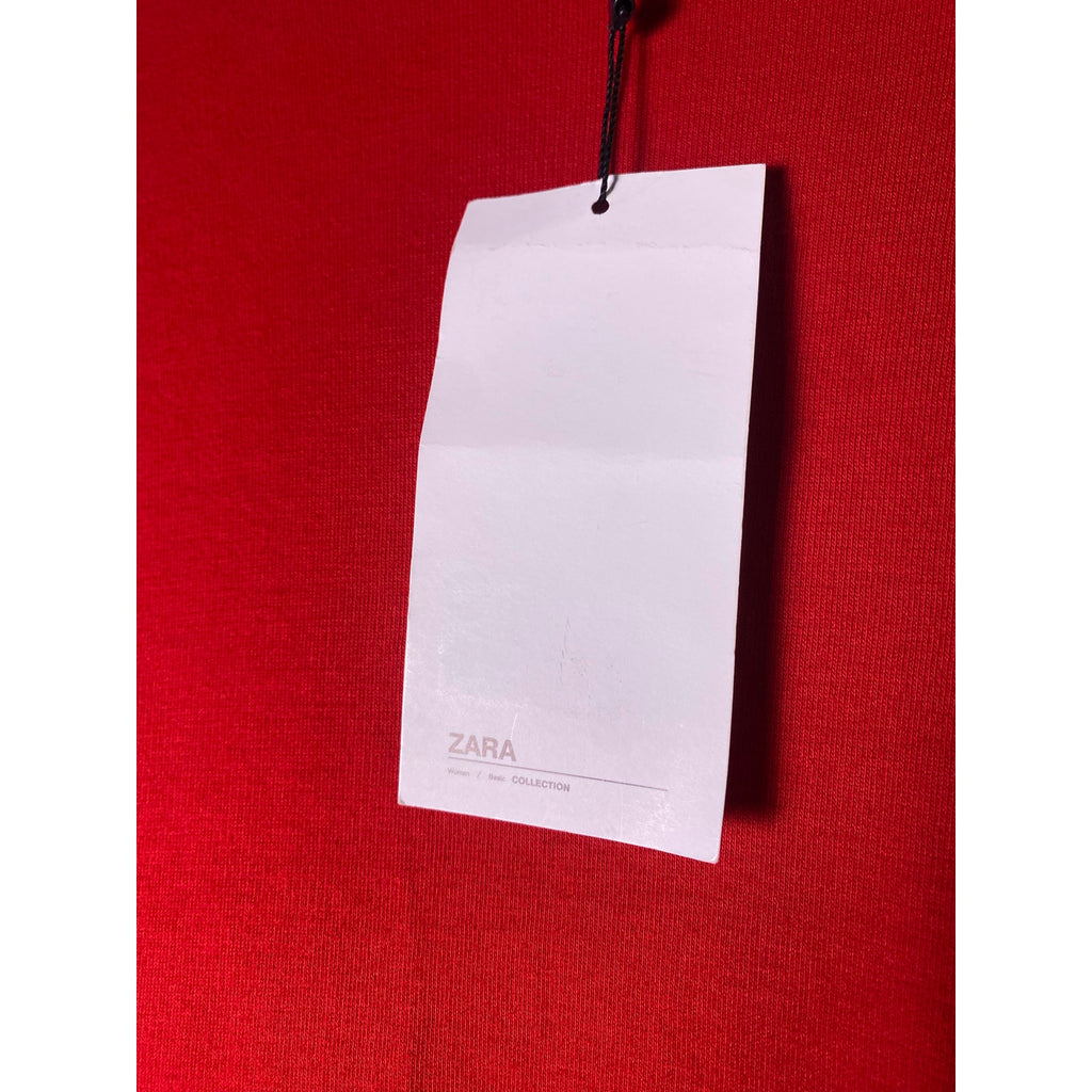 Zara Basic Collection Fun &amp; Flirty Red Open Ruffle Sleeve Sweater Dress Small