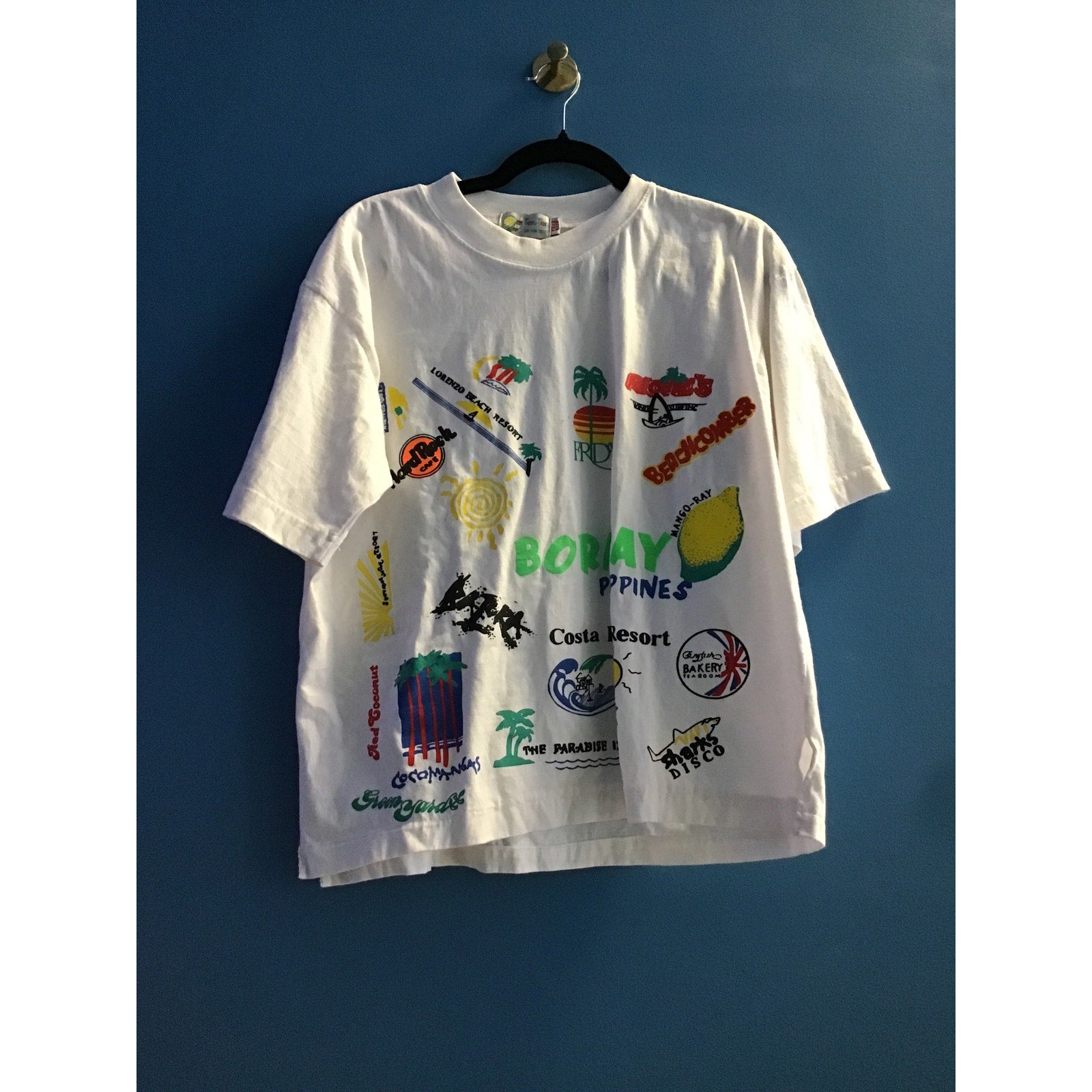 Ten-Ten FUN Beaches Multi Destination around the World Shirt White Free Size
