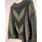 Green Vintage Chevron Sweater