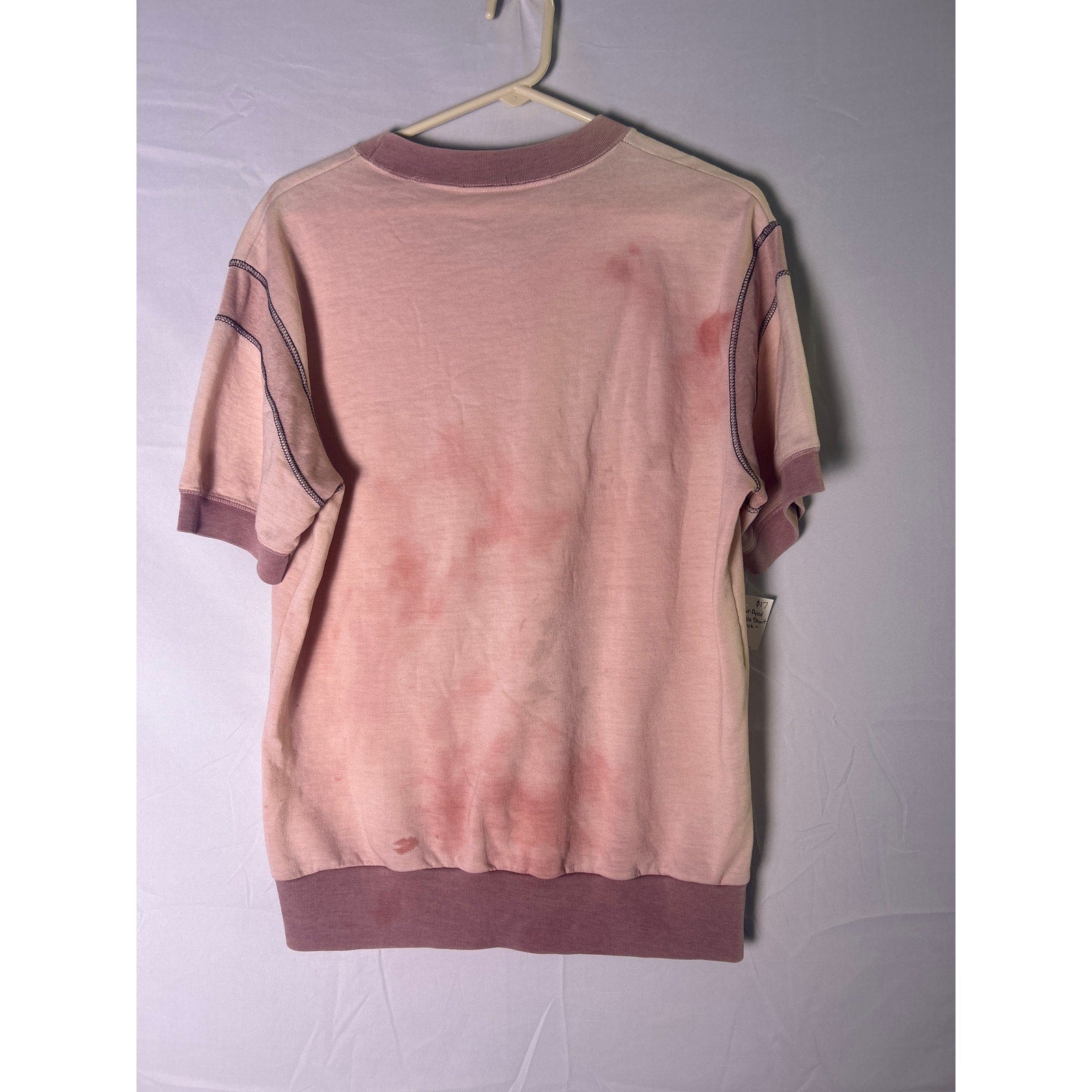 SNU Hand-Dyed Vintage 1980s Short Sleeve Crewneck Pink Tie Dye Women's Size L/XL