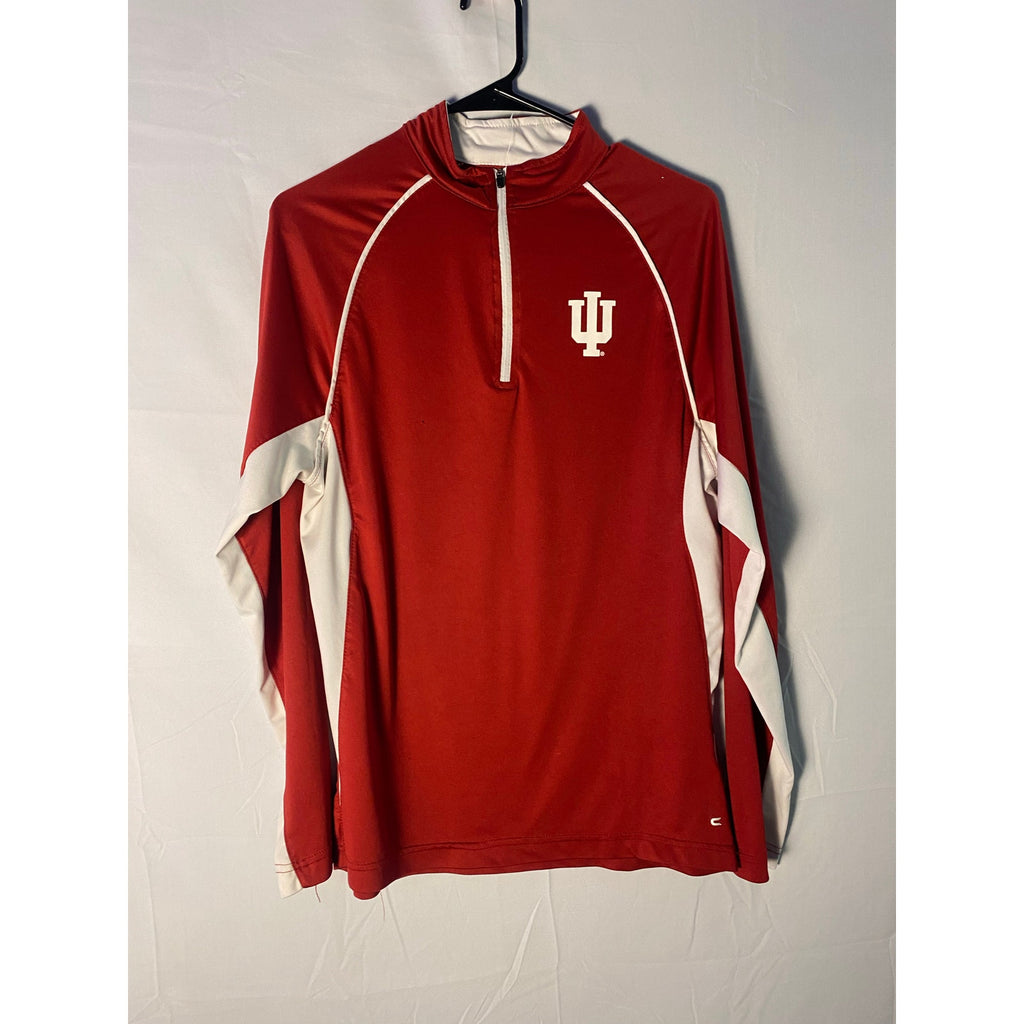 IU Indiana University Red Quarter Zip Shirt Long Sleeve Athletic Men's Medium