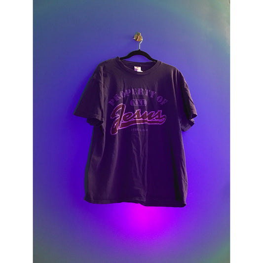 Y2K Delta Property of Jesus 1 Corinthians Print Black Shirt Adult Size XL