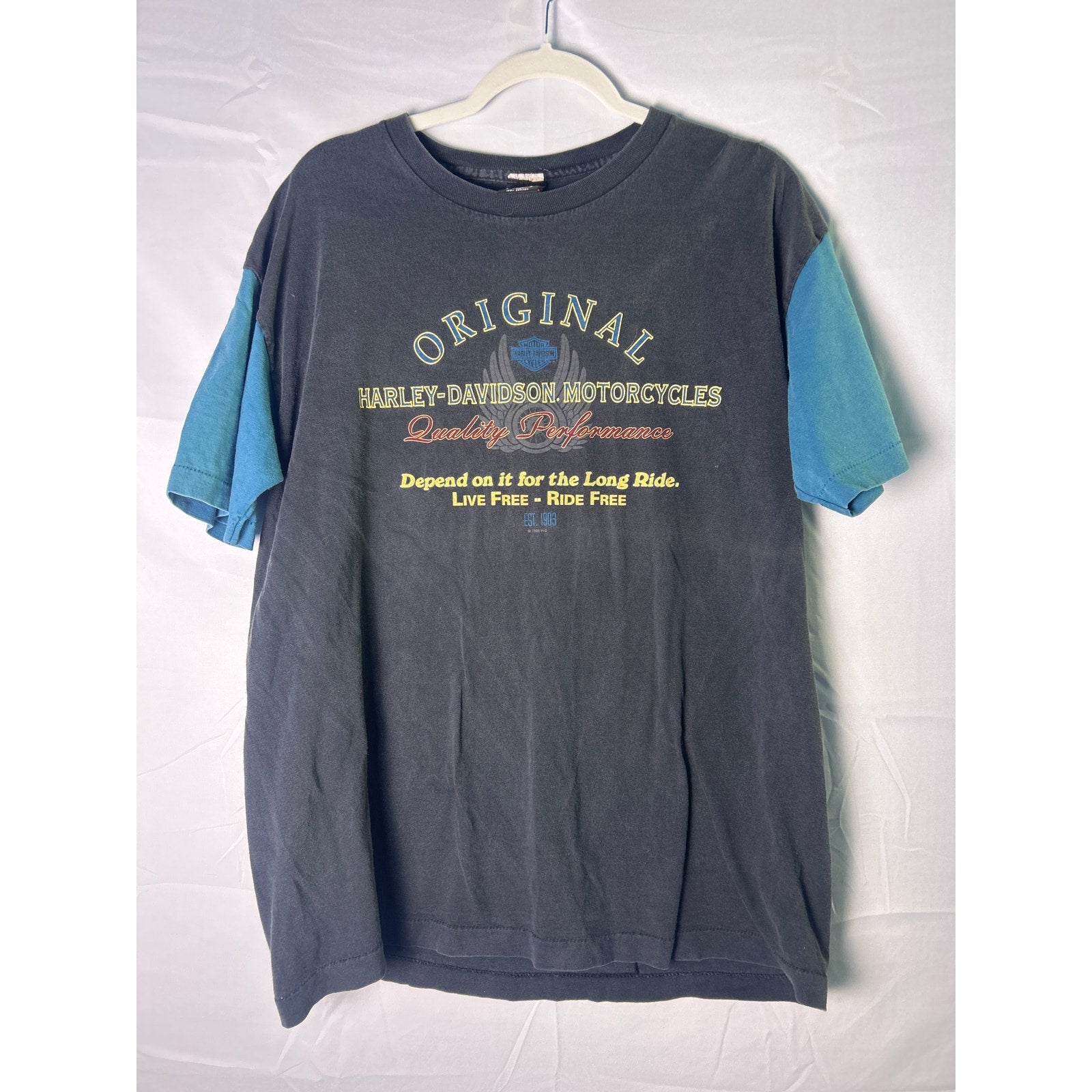 Harley Davidson Motorcycles Cancun, Mexico Blue Black T-shirt Men's Size XL