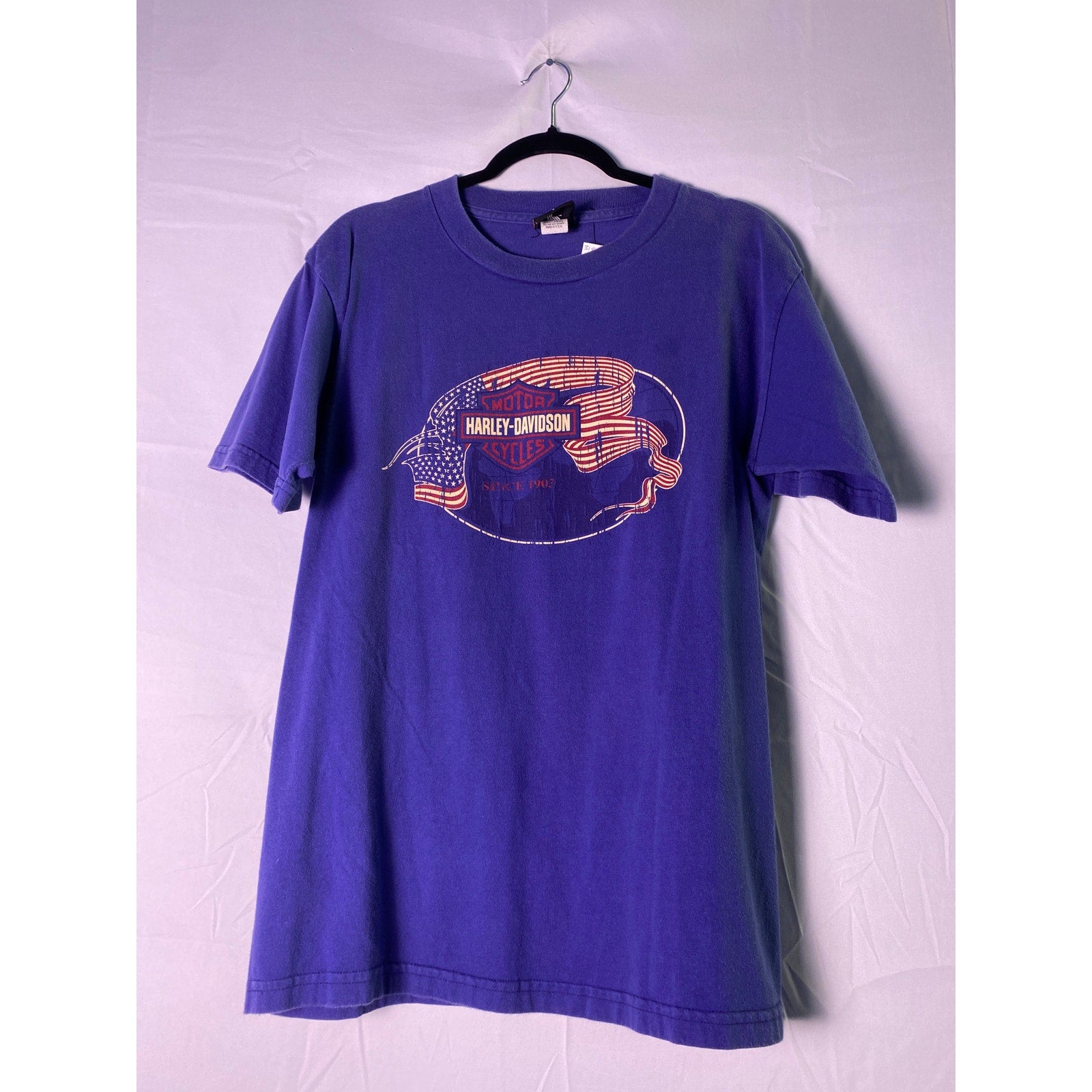 Harley Davidson Motorcycles INDYWEST Plainfield, Indiana Blue T-shirt Size Large