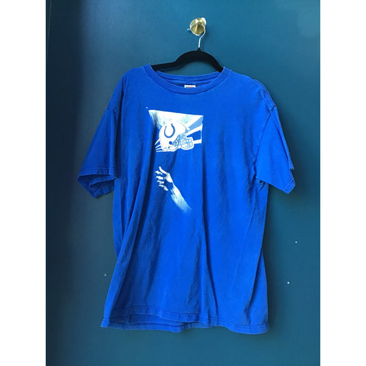 Fruit of the Loom Y2K Indianapolis Colts Helmet Blue Shirt Men's Size XL